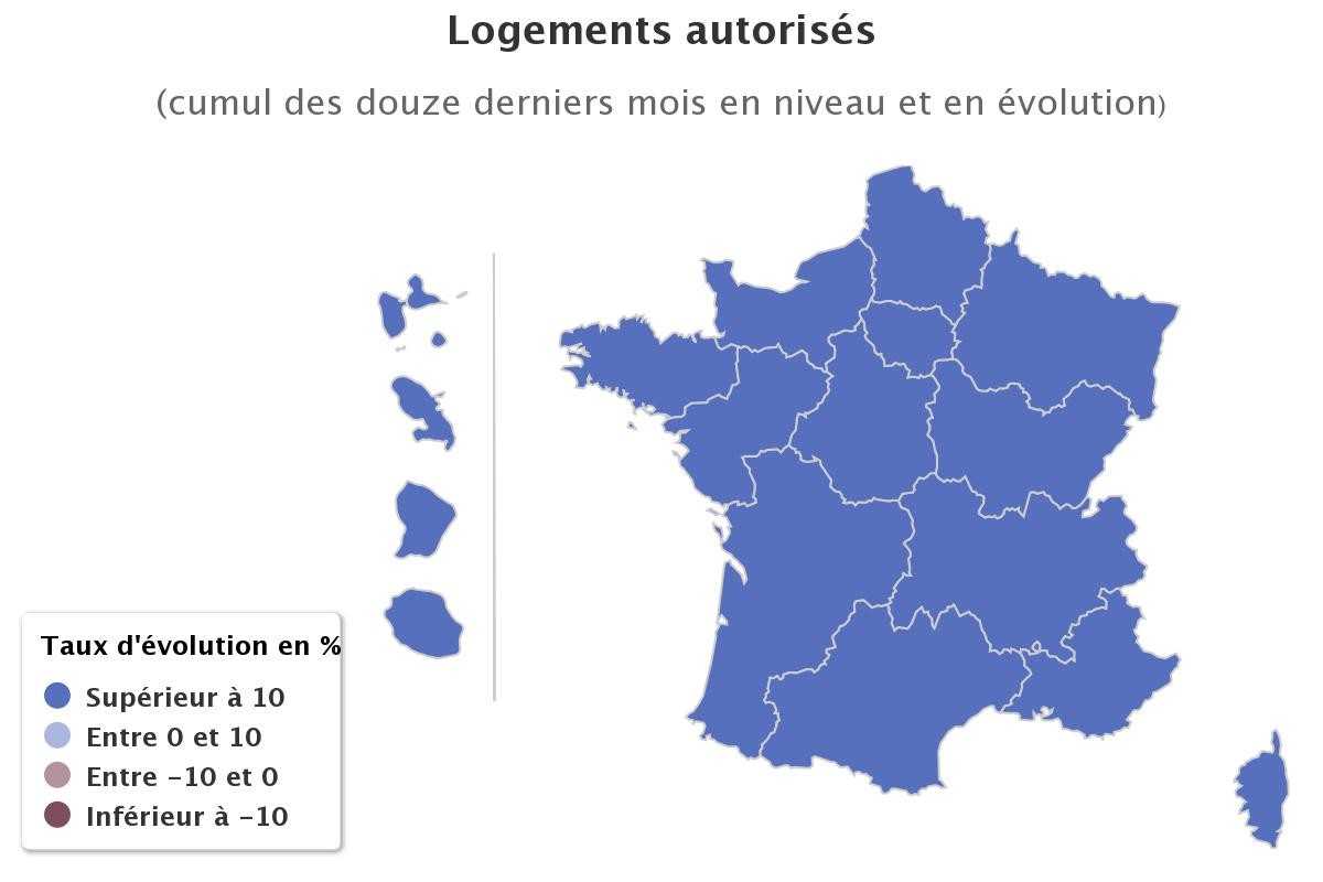 Logements autorisés 2021 par région