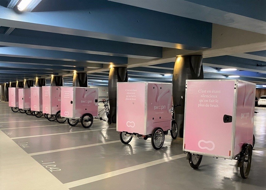 Triporteurs électriques Swoopin - Parking Marché-Gare, Lyon