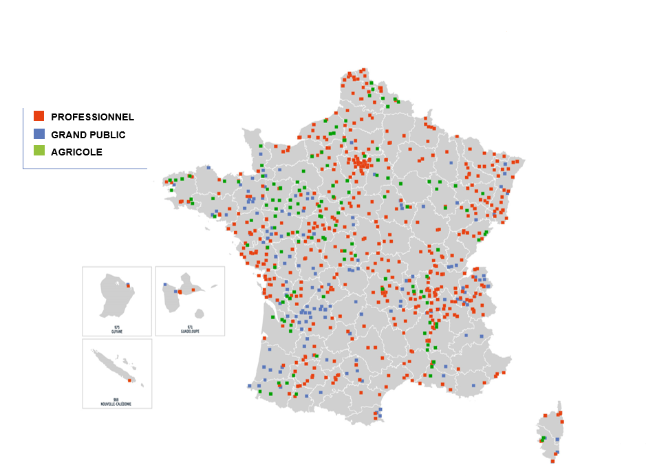 Groupe Cofaq - Carte des implantations 