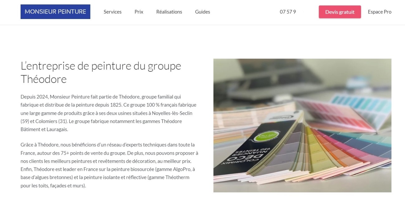 Plateforme web Monsieur Peinture.